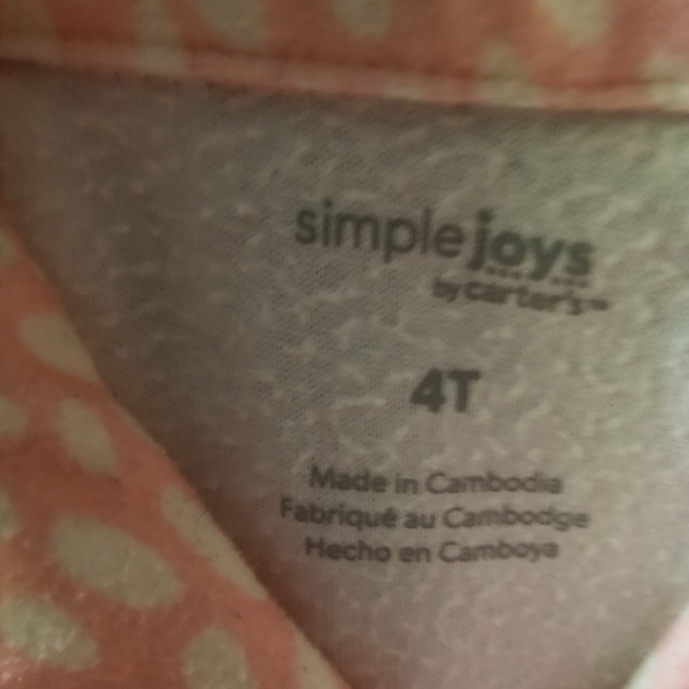 Cute dotted pink Carters kids pj set - Picture 4 of 8